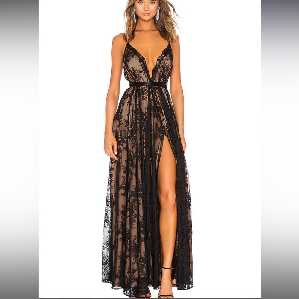NWT Revolve Michael Costello Paris Gown in Black